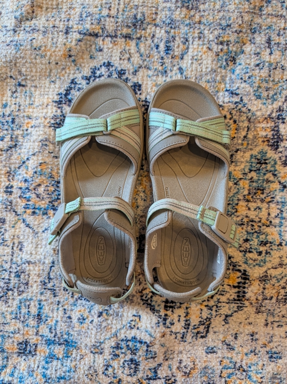 Keen Adjustable Strappy Sandals in Sage Green and Taupe